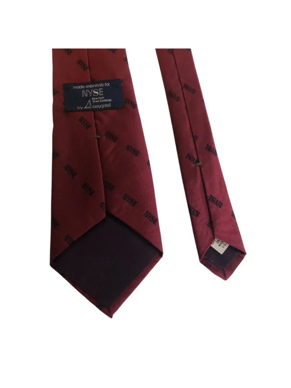 New York Stock Exchange NYSE Silk Tie Maroon Mens Necktie Accessory Office Gift